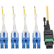 Tripp Lite by Eaton N390-01M-8LC-AP MTP/MPO to 8xLC Singlemode Breakout Patch Cable, Yellow, 1 m