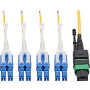 Tripp Lite by Eaton N390-03M-8LC-AP MTP/MPO to 8xLC Singlemode Breakout Patch Cable, Yellow, 3 m