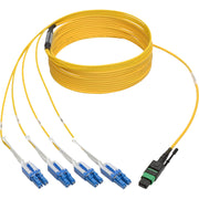 Tripp Lite by Eaton N390-05M-8LC-AP MTP/MPO to 8xLC Singlemode Breakout Patch Cable, Yellow, 5 m - N390-05M-8LC-AP
