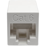 Tripp Lite by Eaton Cat6 Straight-Through Modular Compact In-Line Coupler (RJ45 F/F), White, TAA - N234-001-WH