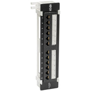 Tripp Lite by Eaton N250-P12 12-Port Wall-Mount Cat6 Patch Panel - PoE+ Compliant