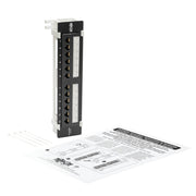 Tripp Lite by Eaton N250-P12 12-Port Wall-Mount Cat6 Patch Panel - PoE+ Compliant - N250-P12