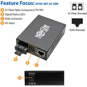 Tripp Lite by Eaton N785-INT-SC-MM Transceivers/Media Converter - N785-INT-SC-MM