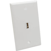 Tripp Lite by Eaton USB 2.0 All-in-One Keystone/Panel Mount Angled Coupler (F/F), White - U060-000-KPA-WH