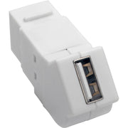 Tripp Lite by Eaton USB 2.0 All-in-One Keystone/Panel Mount Angled Coupler (F/F), White - U060-000-KPA-WH