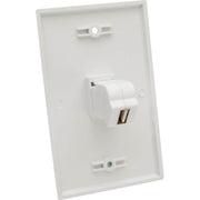 Tripp Lite by Eaton USB 2.0 All-in-One Keystone/Panel Mount Angled Coupler (F/F), White - U060-000-KPA-WH