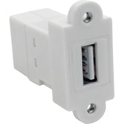 Tripp Lite by Eaton USB 2.0 All-in-One Keystone/Panel Mount Coupler (F/F), White - U060-000-KP-WH