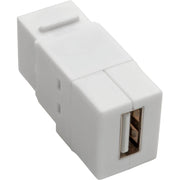 Tripp Lite by Eaton USB 2.0 All-in-One Keystone/Panel Mount Coupler (F/F), White - U060-000-KP-WH