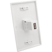 Tripp Lite by Eaton USB 2.0 All-in-One Keystone/Panel Mount Coupler (F/F), White - U060-000-KP-WH