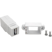 Tripp Lite by Eaton USB 2.0 All-in-One Keystone/Panel Mount Coupler (F/F), White - U060-000-KP-WH