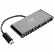 Tripp Lite by Eaton 4-Port USB 3.1 Hub, 4x USB-A, Thunderbolt 3-PD Charging, Black