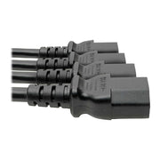 P004-18N-4XC13_Tripp Lite by Eaton Y Splitter Computer Power Cord, 10A, 18 AWG (C14 to 4x C13), Black, 18 in.