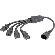 Tripp Lite by Eaton Y Splitter Computer Power Cord, 10A, 18 AWG (C14 to 4x C13), Black, 18 in. - P004-18N-4XC13