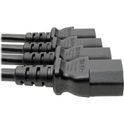P004-18N-4XC13_Tripp Lite by Eaton Y Splitter Computer Power Cord, 10A, 18 AWG (C14 to 4x C13), Black, 18 in.