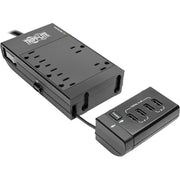 Tripp Lite Surge Protector Power Strip 6-Outlet w/4 USB Charging/Sync Ports - 6 x NEMA 5-15R, 4 x USB - 1800 VA - 1080 J - 120 V AC Input - TLP66USBR