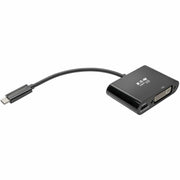 Tripp Lite by Eaton USB-C to DVI Adapter w/PD Charging - USB 3.1, Thunderbolt 3, 1080p, Black - U444-06N-DB-C