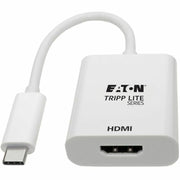 Tripp Lite by Eaton USB-C 3.1 to HDMI 4K Adapter, M/F, Thunderbolt 3 Compatible, 4K @ 60 Hz, White - U444-06N-HD4K6W