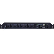 CyberPower PDU31001 Monitored PDU, 100-120V, 15A, 8 NEMA 5-15R Outlets, 1U Rackmount