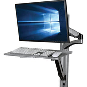 Tripp Lite by Eaton WorkWise WWSS1327RWTC Wall Mount for Workstation, Thin Client, Keyboard, Monitor, Flat Panel Display, TV - Black, Silver - WWSS1327RWTC