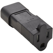 Tripp Lite by Eaton NEMA 5-15R to C14 Power Cord Adapter - 10A, 125V, Black - P002-000