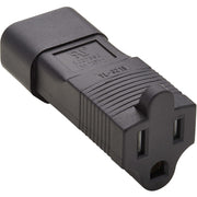 Tripp Lite by Eaton NEMA 5-15R to C14 Power Cord Adapter - 10A, 125V, Black - P002-000