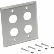 Tripp Lite by Eaton N206-FP04-IND RJ45 Bulkhead Wall Plate, 4 Cutouts, Industrial, Metal - N206-FP04-IND