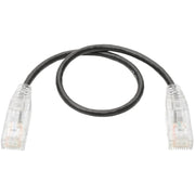 Tripp Lite series Cat6 UTP Patch Cable (RJ45) - M/M, Gigabit, Snagless, Molded, Slim, Black, 1 ft. - N201-S01-BK