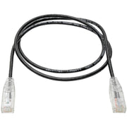 Tripp Lite by Eaton Cat6 UTP Patch Cable (RJ45) - M/M, Gigabit, Snagless, Molded, Slim, Black, 2 ft - N201-S02-BK