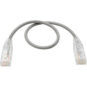 Tripp Lite by Eaton Cat6 UTP Patch Cable (RJ45) - M/M, Gigabit, Snagless, Molded, Slim, Gray, 1 ft. - N201-S01-GY