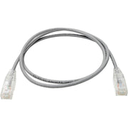 Tripp Lite by Eaton Cat6 UTP Patch Cable (RJ45) - M/M, Gigabit, Snagless, Molded, Slim, Gray, 3 ft. - N201-S03-GY