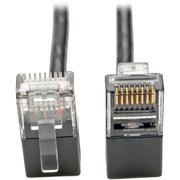 Tripp Lite by Eaton N201-SR1-BK Right-Angle Cat6 UTP Patch Cable - 1 ft., M/M, Slim, Black