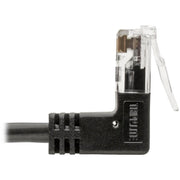Tripp Lite by Eaton N201-SR1-BK Right-Angle Cat6 UTP Patch Cable - 1 ft., M/M, Slim, Black - N201-SR1-BK