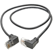 Tripp Lite by Eaton N201-SR1-BK Right-Angle Cat6 UTP Patch Cable - 1 ft., M/M, Slim, Black - N201-SR1-BK