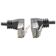 Tripp Lite by Eaton N201-SR1-BK Right-Angle Cat6 UTP Patch Cable - 1 ft., M/M, Slim, Black - N201-SR1-BK