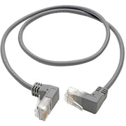Tripp Lite by Eaton N201-SR2-GY Right-Angle Cat6 UTP Patch Cable - 2 ft., M/M, Slim, Gray - N201-SR2-GY