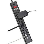 Tripp Lite Surge Protector Power Strip 5-Outlet 2 USB Charging Ports 6ft Cord - 5 x NEMA 5-15R, 2 x USB - 1875 VA - 450 J - 120 V AC Input - TLM526USBB