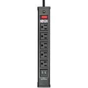 Tripp Lite Surge Protector Power Strip 5-Outlet 2 USB Charging Ports 6ft Cord - 5 x NEMA 5-15R, 2 x USB - 1875 VA - 450 J - 120 V AC Input - TLM526USBB
