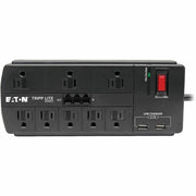 Tripp Lite Surge Protector 8-Outlet 2 USB Charging Ports Tel/Modem 8ft Cord - 8 x NEMA 5-15R, 2 x USB - 1875 VA - 1200 J - 120 V AC Input - Fax/Modem/Phone - TLP88TUSBB