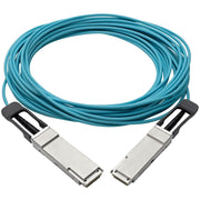 Tripp Lite series QSFP+ to QSFP+ Active Optical Cable - 40Gb, AOC, M/M, Aqua, 10 m (32.8 ft.) - N28F-10M-AQ