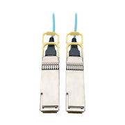 N28H-10M-AQ_Tripp Lite by Eaton QSFP28 to QSFP28 Active Optical Cable - 100GbE, AOC, M/M, Aqua, 10 m (32.8 ft.)