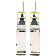 N28H-10M-AQ_Tripp Lite by Eaton QSFP28 to QSFP28 Active Optical Cable - 100GbE, AOC, M/M, Aqua, 10 m (32.8 ft.)