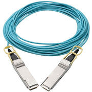 Tripp Lite by Eaton QSFP28 to QSFP28 Active Optical Cable - 100GbE, AOC, M/M, Aqua, 10 m (32.8 ft.) - N28H-10M-AQ