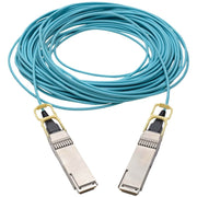 Tripp Lite by Eaton QSFP28 to QSFP28 Active Optical Cable - 100GbE, AOC, M/M, Aqua, 20 m (65.6 ft.) - N28H-20M-AQ