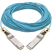 Tripp Lite by Eaton QSFP28 to QSFP28 Active Optical Cable - 100GbE, AOC, M/M, Aqua, 30 m (98.4 ft.) - N28H-30M-AQ