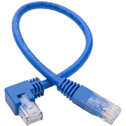 Tripp Lite by Eaton Right-Angle Cat6 UTP Patch Cable (RJ45) - 1 ft., M/M, Gigabit, Molded, Blue - N204-001-BL-RA