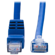 Tripp Lite by Eaton Up-Angle Cat6 UTP Patch Cable (RJ45) - 1 ft., M/M, Gigabit, Molded, Blue - N204-001-BL-UP