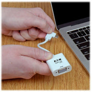 Tripp Lite by Eaton U444-06N-VGA-RA Right-Angle USB-C to VGA Adapter, M/F, White - U444-06N-VGA-RA