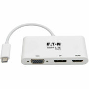 Tripp Lite by Eaton U444-06N-HVDPW USB-C Multiport Adapter - HDMI/DisplayPort/VGA, White - U444-06N-HVDPW