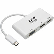 Tripp Lite by Eaton U444-06N-HVDPW USB-C Multiport Adapter - HDMI/DisplayPort/VGA, White