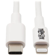 Tripp Lite by Eaton USB-C to Lightning Cable (M/M), White, 3 ft. (0.9 m)
